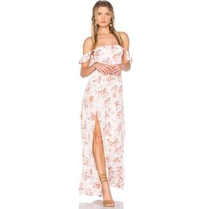 REVOLVE Flynn Skye Bardot Maxi Dress